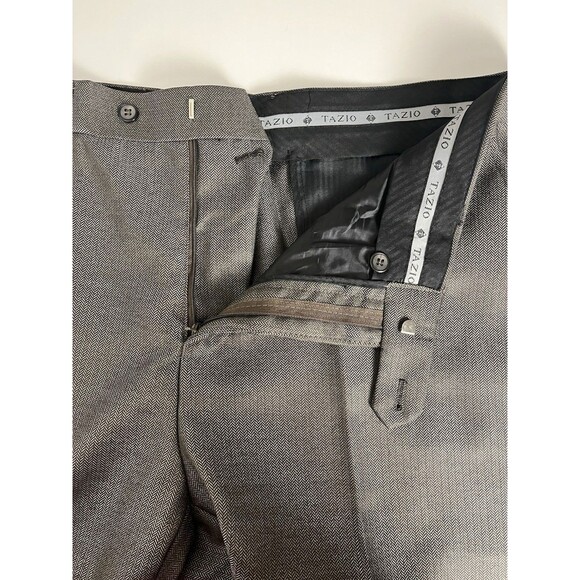 Tazio Italy Mens Light Gray Two Piece Suit Ultra Slim 46L/40 (46L/31) Wool Touch - Picture 15 of 16